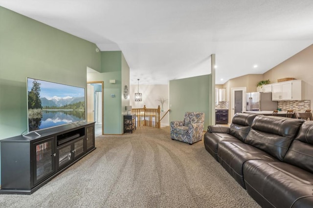 108 Serenity Cir, Buffalo, MN 55313 - carpeted living area featuring vaulted ceiling