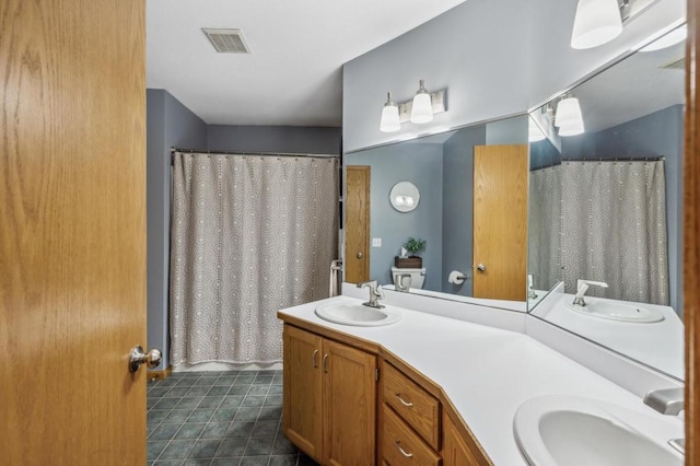 108 Serenity Cir, Buffalo, MN 55313 - full bathroom with tile patterned floors, double vanity, and a shower with curtain