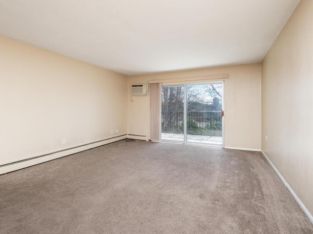 4351 Parklawn Ave Unit 209E, Edina, MN 55435 - unfurnished room with carpet flooring, a wall unit AC, baseboards, and baseboard heating