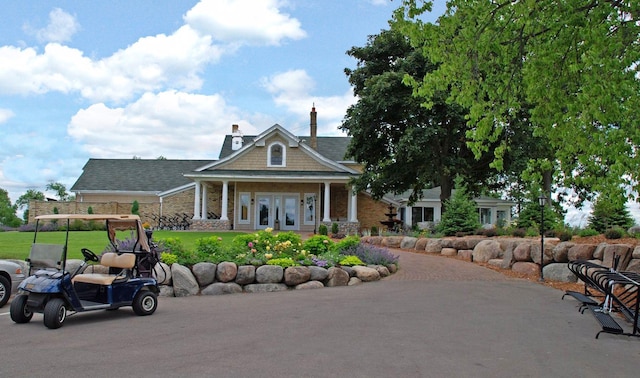 exterior space featuring a lawn