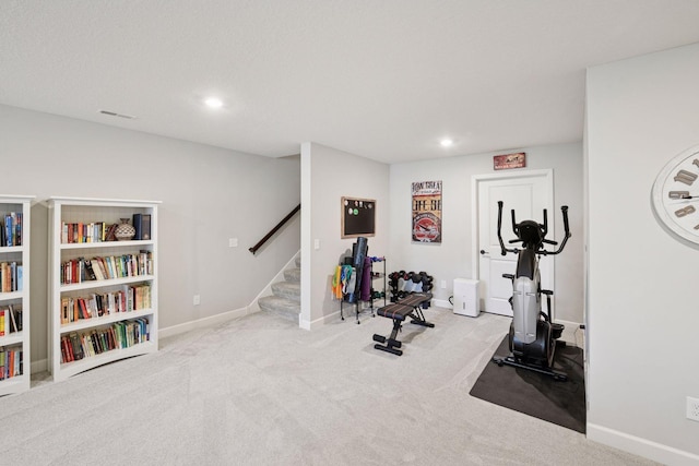 1519 80th St, Victoria, MN 55386 - exercise area featuring carpet floors, recessed lighting, and baseboards