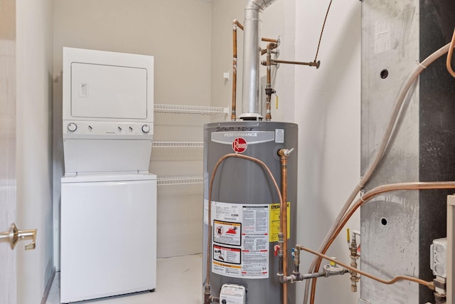 645 1st St Unit 411, Minneapolis, MN 55401 - utilities with water heater and stacked washer / dryer