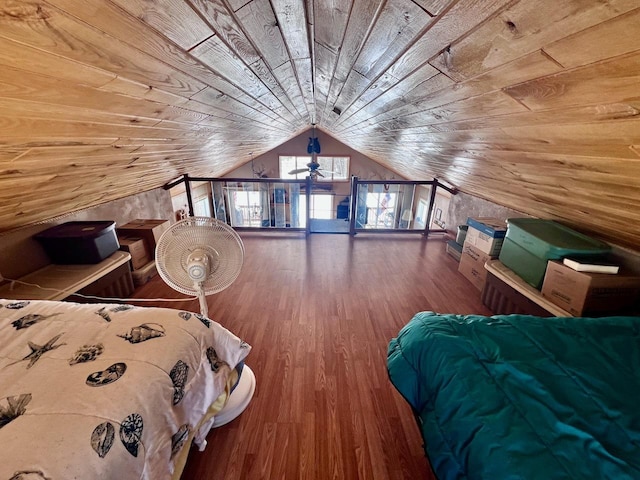 4832 Ambassador Point Ct, Leiding Twp, MN 55771 - bedroom with wood ceiling, vaulted ceiling, and wood finished floors
