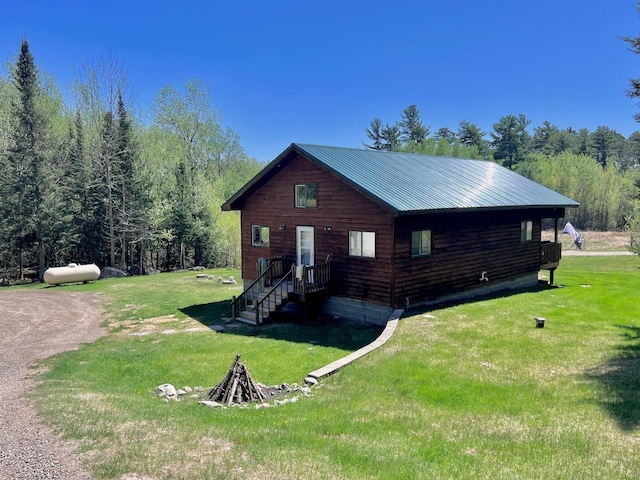 4832 Ambassador Point Ct, Leiding Twp, MN 55771 - view of side of property featuring a lawn and a view of trees