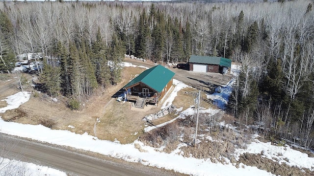 4832 Ambassador Point Ct, Leiding Twp, MN 55771 - snowy aerial view with a forest view