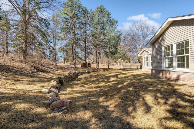 view of yard with fence