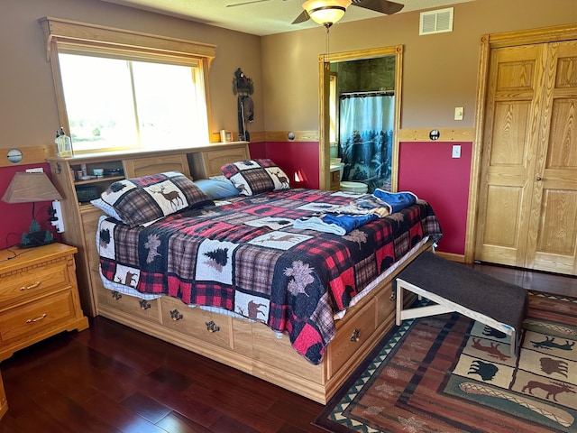 16335 County Road 2, Brainerd, MN 56401 - bedroom featuring dark wood-type flooring and a ceiling fan