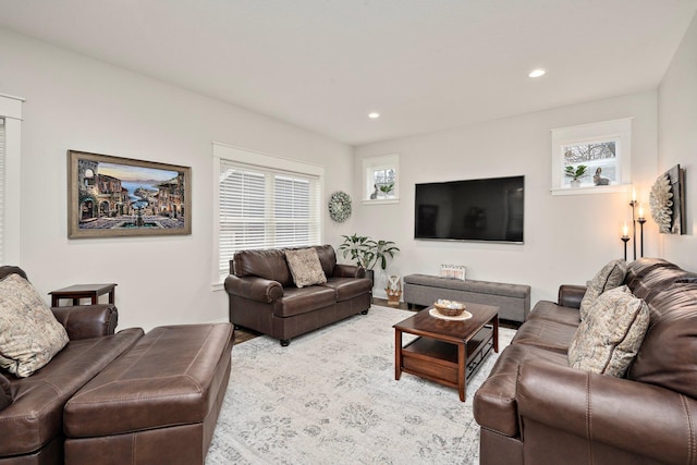5234 Grand Ave, White Bear Twp, MN 55110 - living area with light wood-style floors, recessed lighting, and a healthy amount of sunlight