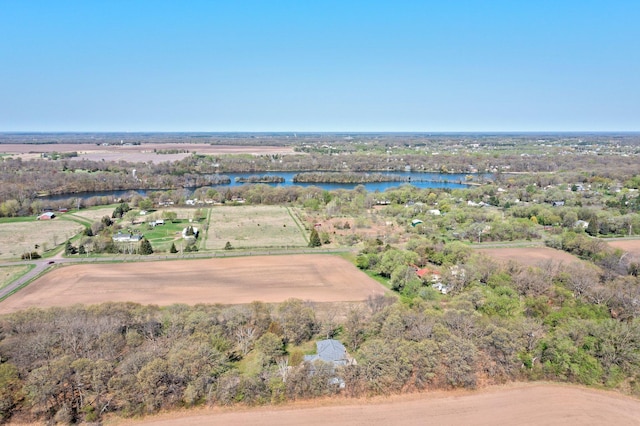 view of property location featuring a large body of water and rural landscape