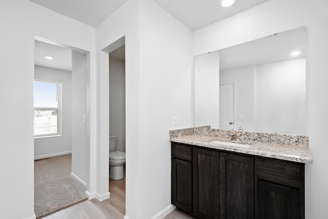 521 Douglas Dr S, Annandale, MN 55302 - bathroom with vanity, wood finished floors, and recessed lighting