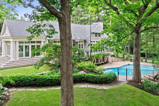 6601 Blackfoot Pass, Edina, MN 55439 - pool featuring fence, a deck, and a yard