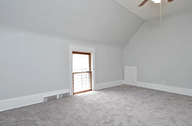 665 Bedford St, Saint Paul, MN 55130 - additional living space with a ceiling fan, carpet, and lofted ceiling