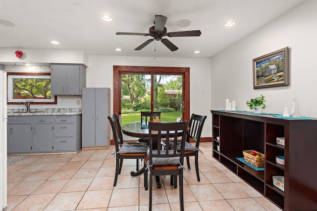 113 Oak Ave SW, Saint Michael, MN 55376 - dining room featuring ceiling fan, recessed lighting, and light tile patterned flooring