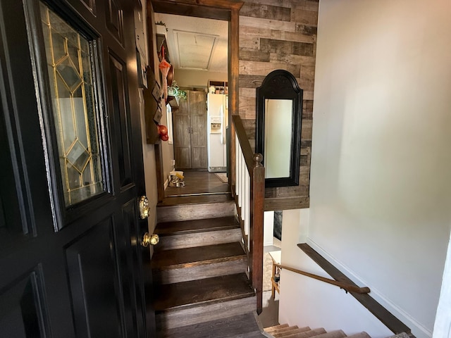328 Jefferson Pl, Faribault, MN 55021 - staircase with wood finished floors and baseboards