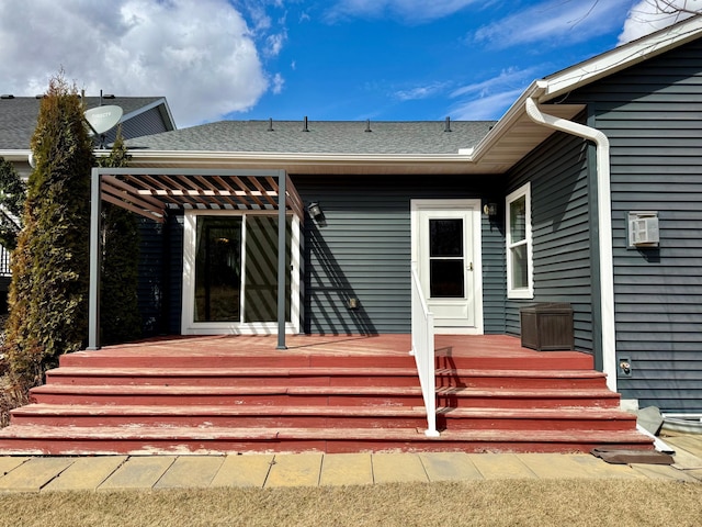 exterior space featuring a pergola