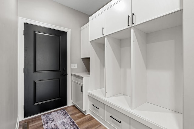mudroom featuring light wood-type flooring