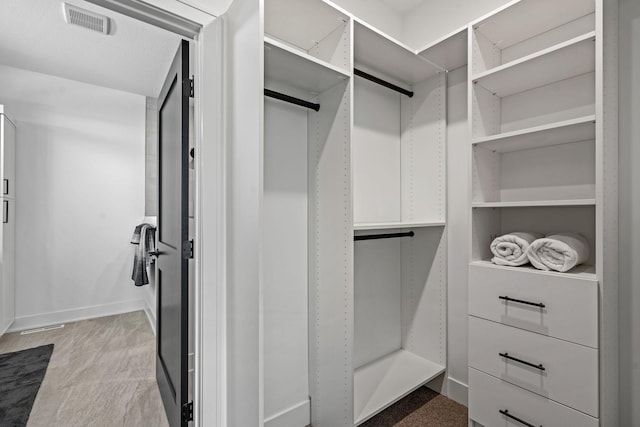 view of walk in closet