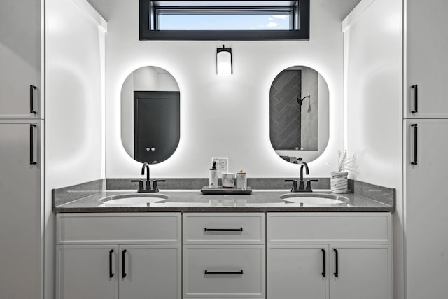 bathroom with double vanity