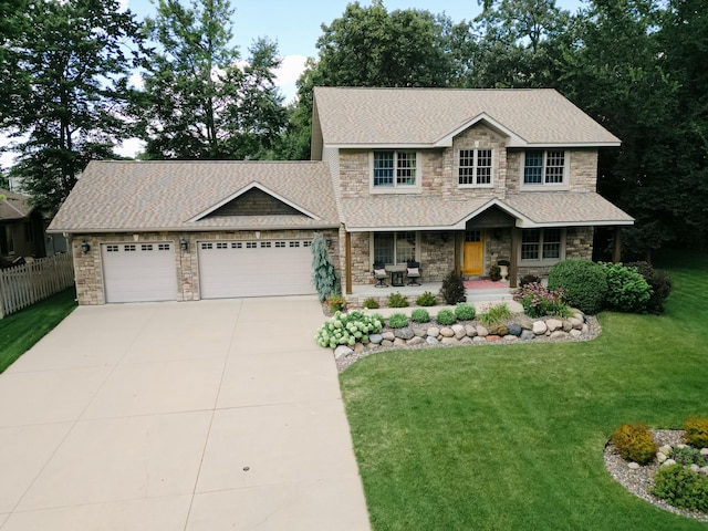 1301 Pondview Ln, Saint Joseph, MN 56374 - craftsman house with roof with shingles, covered porch, and stone siding