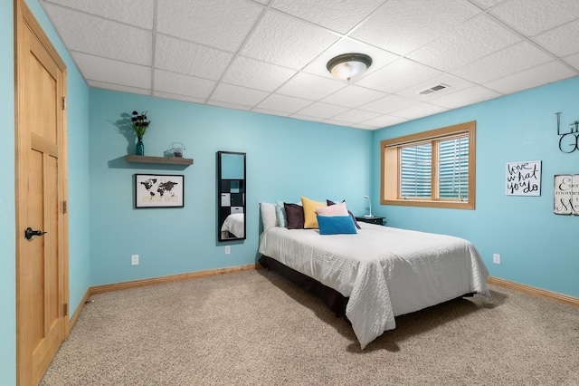 1301 Pondview Ln, Saint Joseph, MN 56374 - carpeted bedroom featuring baseboards, a paneled ceiling, and visible vents