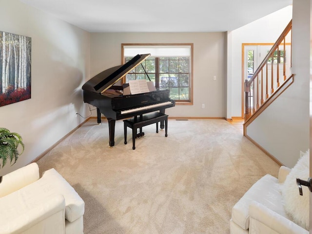 8118 Currant Pl, Eden Prairie, MN 55347 - sitting room featuring stairway and carpet flooring