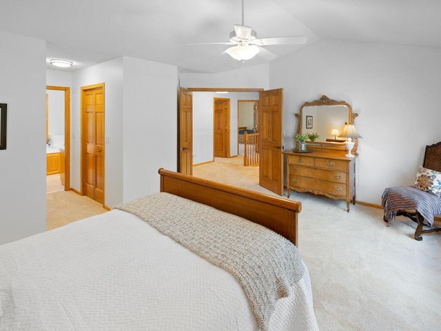 8118 Currant Pl, Eden Prairie, MN 55347 - bedroom featuring carpet floors, lofted ceiling, and ceiling fan