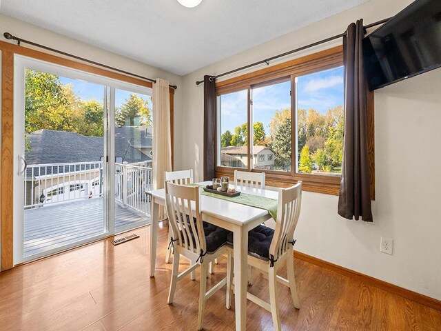 15029 Tyacke Dr, Burnsville, MN 55306 - dining room featuring baseboards and wood finished floors
