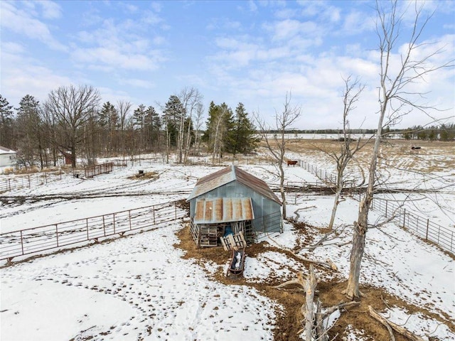17430 280th St, Sebeka, MN 56477 - yard covered in snow with an outdoor structure