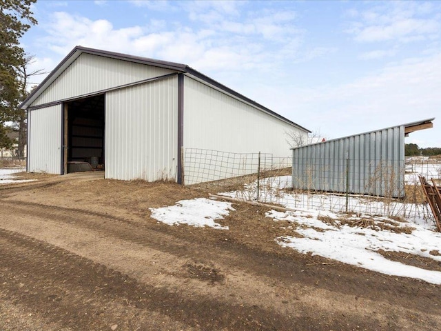 17430 280th St, Sebeka, MN 56477 - snow covered structure with a pole building