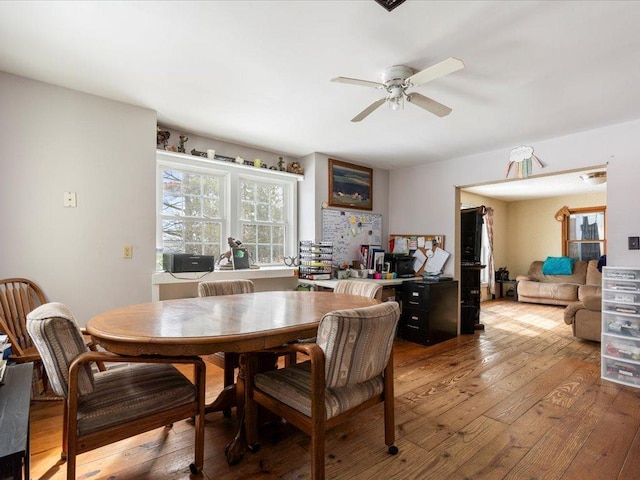 17430 280th St, Sebeka, MN 56477 - dining space featuring light wood-type flooring and a ceiling fan