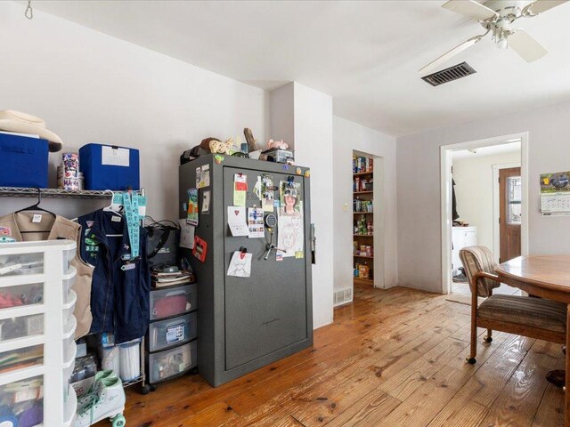 17430 280th St, Sebeka, MN 56477 - dining room with wood-type flooring and a ceiling fan