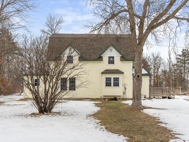 17430 280th St, Sebeka, MN 56477 - view of front facade with a wooden deck and roof with shingles