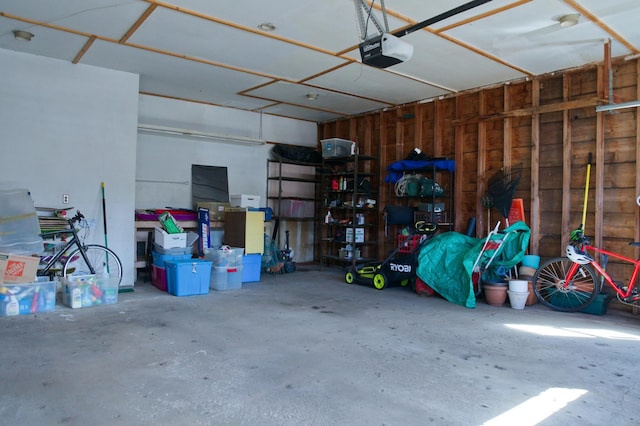 garage featuring a garage door opener