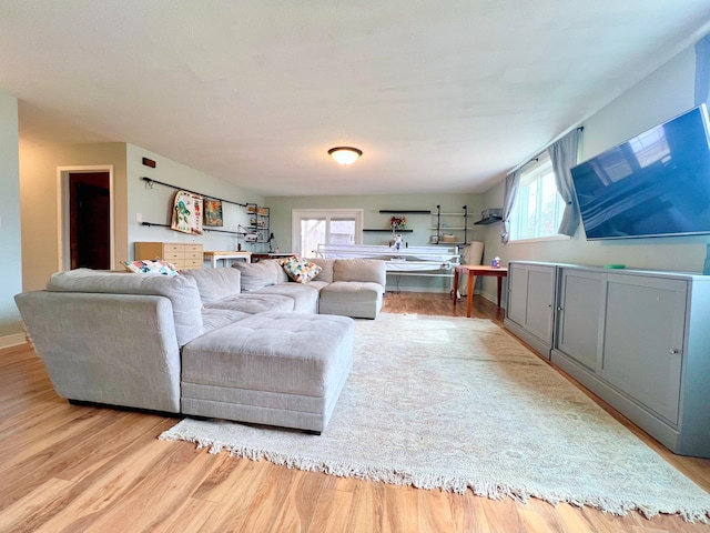 living room with light wood-style flooring