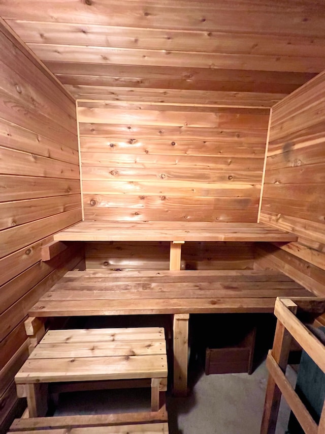 view of sauna