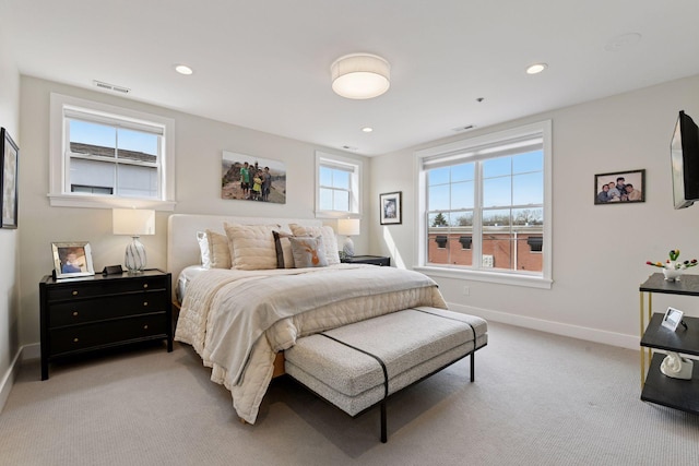 6112 Kellogg Unit 200D, Edina, MN 55424 - bedroom featuring light carpet, baseboards, and recessed lighting