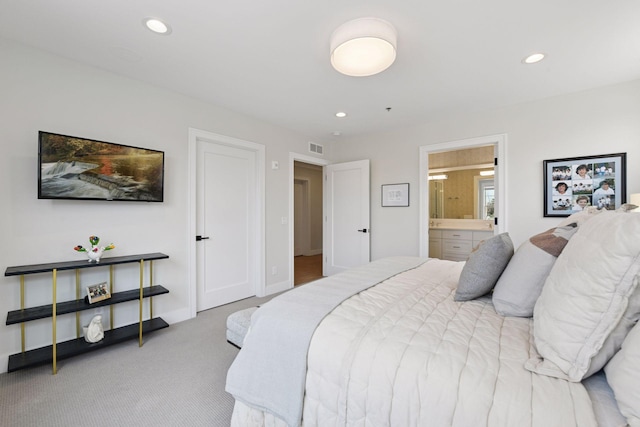 6112 Kellogg Unit 200D, Edina, MN 55424 - bedroom featuring carpet, recessed lighting, ensuite bath, and baseboards