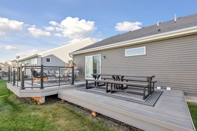 630 Stonegate Cir, Waconia, MN 55387 - back of house with a lawn and a wooden deck