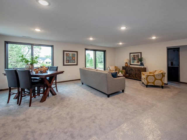 9160 62nd St S, Cottage Grove, MN 55016 - living room featuring recessed lighting and light carpet