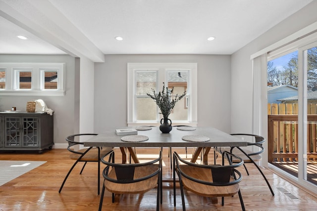 4015 Queen Ave N, Minneapolis, MN 55412 - dining area featuring light wood-type flooring, recessed lighting, baseboards, and visible vents