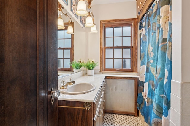 300 Diamond Lake Rd, Minneapolis, MN 55419 - full bathroom with tile patterned flooring, vanity, and a healthy amount of sunlight