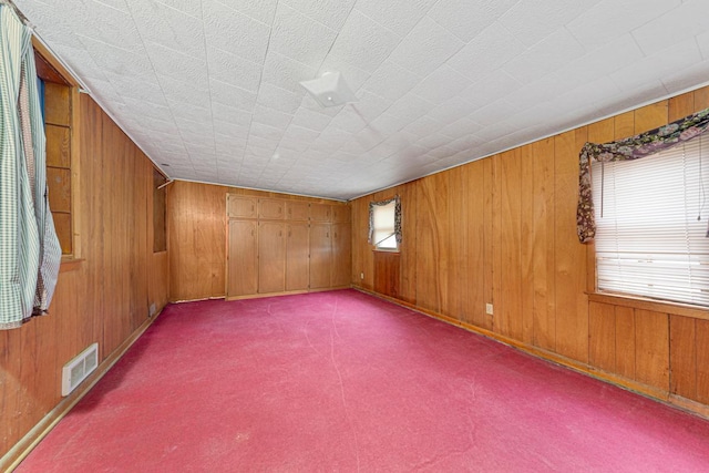 101 State Highway 60 E, Elysian, MN 56028 - carpeted empty room with healthy amount of natural light and wood walls