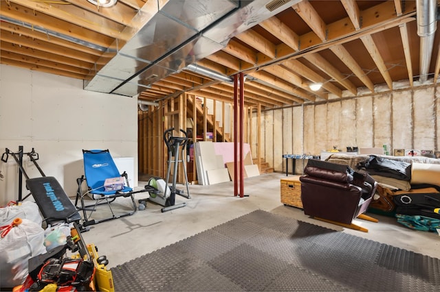 969 Dosh Rd, Fort Ripley, MN 56449 - unfinished basement with stairs