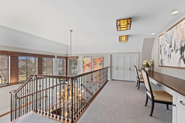 425 Carpenters Pt, Wayzata, MN 55391 - hallway featuring carpet, recessed lighting, an upstairs landing, and baseboards