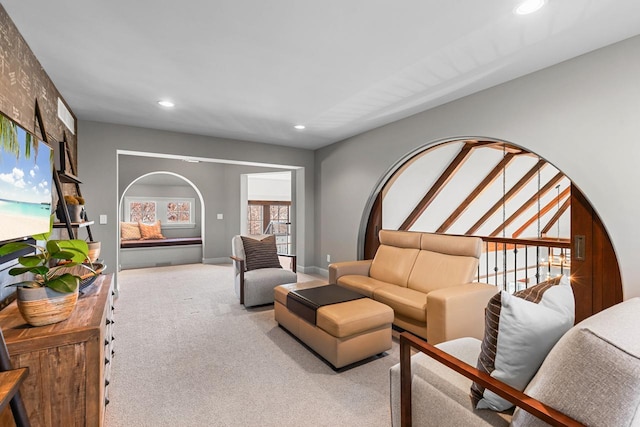 425 Carpenters Pt, Wayzata, MN 55391 - living area featuring carpet flooring and recessed lighting