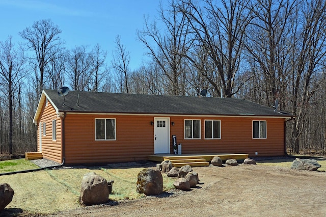 14113 260th St, Dailey Twp, MN 56353 - ranch-style house with faux log siding