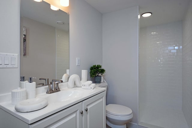 14113 260th St, Dailey Twp, MN 56353 - bathroom featuring vanity, toilet, and a tile shower