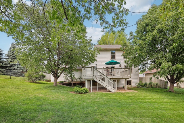 8671 Pheasant Run Rd, Woodbury, MN 55125 - rear view of property with stairway and a deck