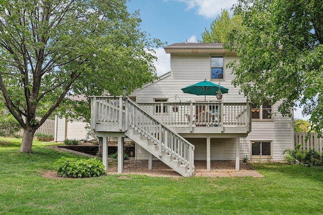 8671 Pheasant Run Rd, Woodbury, MN 55125 - rear view of house featuring stairway and a deck