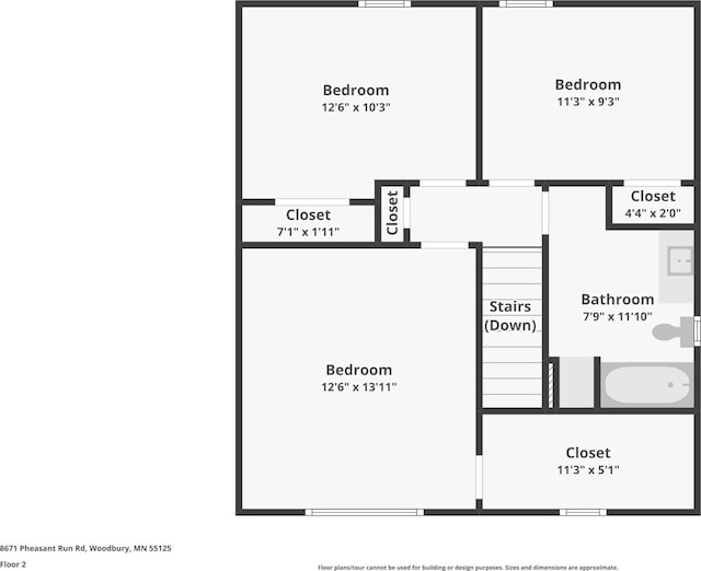 8671 Pheasant Run Rd, Woodbury, MN 55125 - floor plan / room layout
